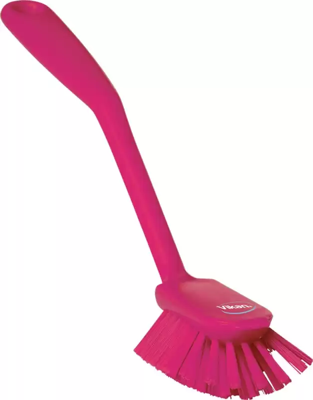 Vikan Dish Brush W/Scraping Edge 280mm, Medium YELLOW